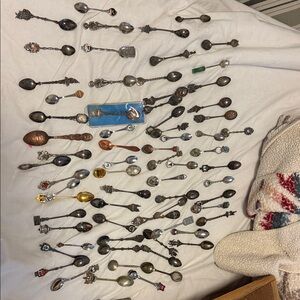 Vintage Assorted Collectible Decorative Spoons - Mixed Metals & Enamel